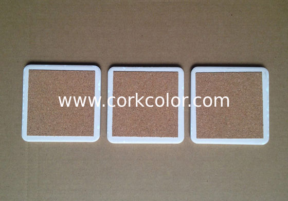 10cm*10cm blank, white, square, ceramic coasters with rounded corners and a cork backing