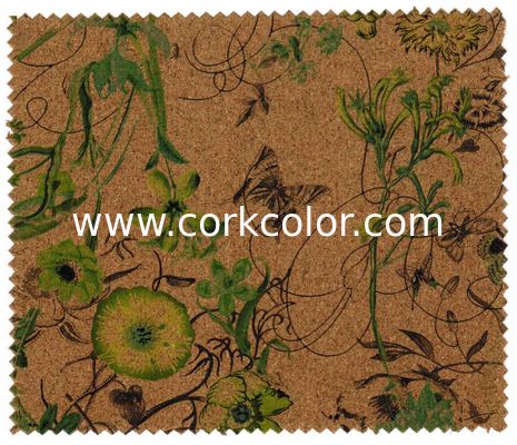 Promotional Nature Cork Fabric/Leather for bag and shoes making with PU backing,waterproof and dust resistance