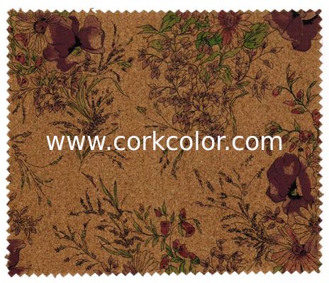 Promotional Nature Cork Fabric/Leather for bag and shoes making with PU backing,waterproof and dust resistance