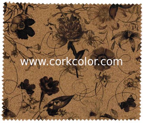Promotional Nature Cork Fabric/Leather for bag and shoes making with PU backing,waterproof and dust resistance