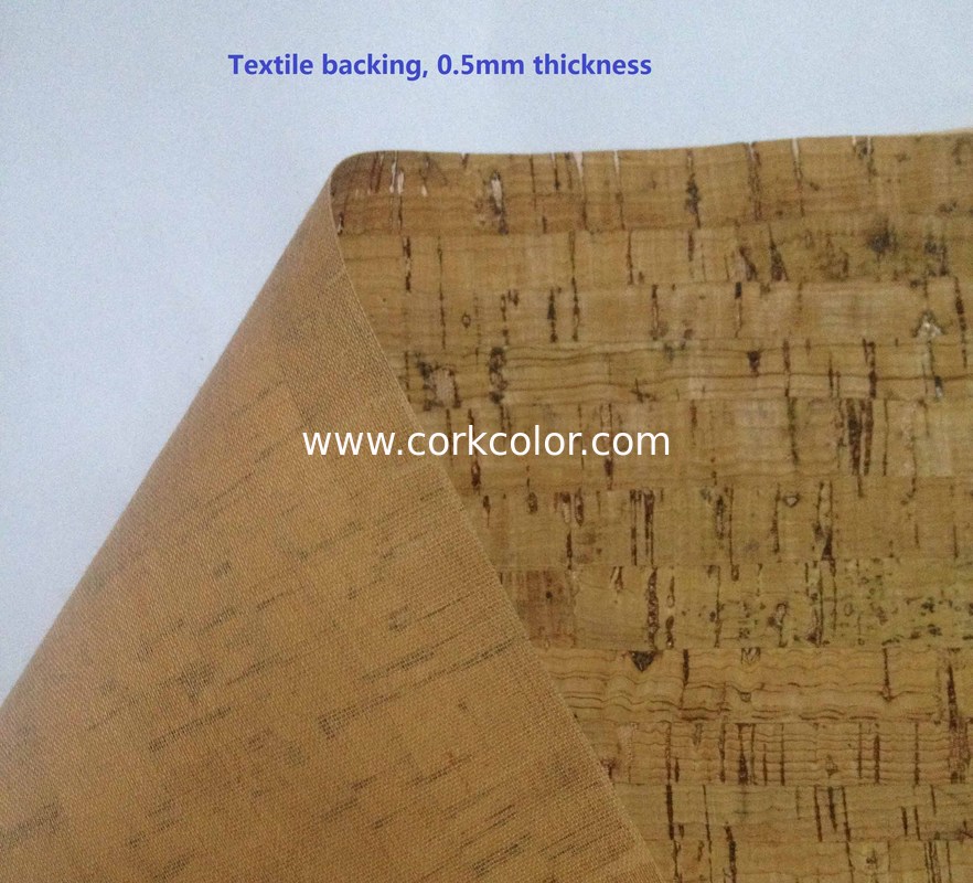 ECO-Friendly Nature cork fabric material/leather for notebook cover,l,waterproof and dust resi