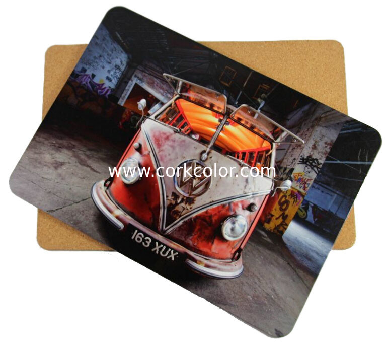 Popular for home/hotel Wooden cork placemat, Customized size and printed logo