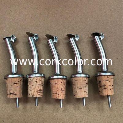 Canalón de acero inoxidable del pourer del aceite de la venta caliente con el tapón del corcho de la naturaleza